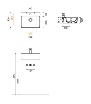 Раковина 40×32 Catalano Premium с 1 отверстием Nero satinato 0220421022