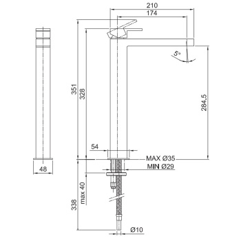 Смеситель для раковины Fantini Mare 51 02 1006WF хром