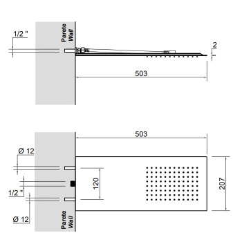 Душевая система Lastra Antonio Lupi 20,7x50,3x0,2, Acciaio Satinato А0002423691