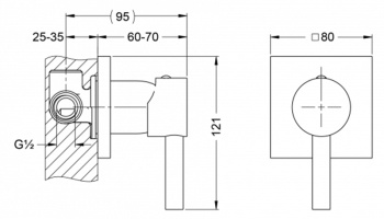 Смеситель для душа Jorger Charleston Square 634.20.237.000 chrome