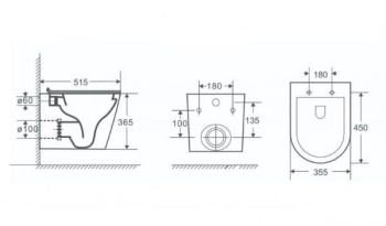 Унитаз подвесной Nofer Nantes 23031 чёрный