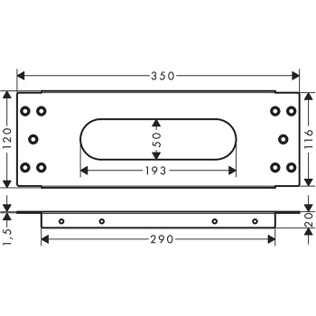 Axor Монтажная панель для монтажа на плитку, цвет: хром 28014000