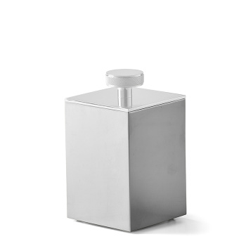 3SC Metal Quadra Баночка универсальная, 7х7хh12см, с крышкой, настольная, цвет: белый матовый ME49ABO