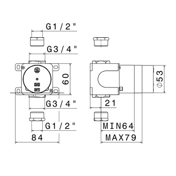 Встраиваемая часть для душа Newform, 27891.00.000