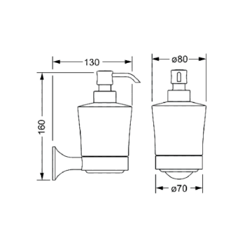 Дозатор Jorger Valencia 638.00.006.000 хром/матовое хрустальное стекло