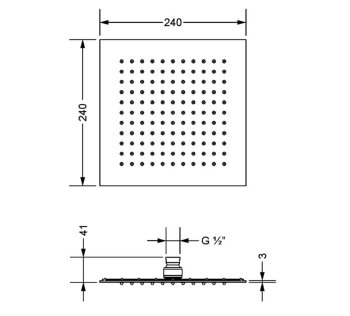 Верхний душ Jorger 649.13.974.000 chrome