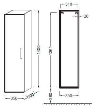Шкаф-пенал Jacob Delafon Ola EB396-N14