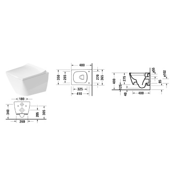 Чаша подвесного унитаза Duravit Viu 2573092000 белый