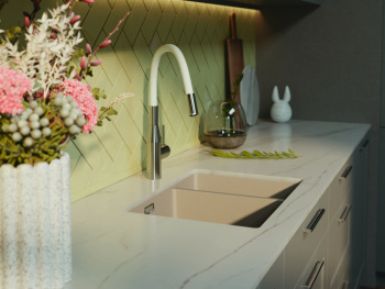 Мойка кухонная Omoikiri Kata 55-2-U-SA бежевая 4993421