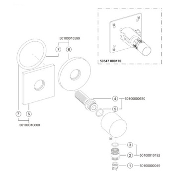 Шланговое подключение Keuco Ixmo 59547010002 хром