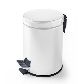 3SC Hotel Ведро 5 л. 22,5x33,5xh30,5 см, с педалью, с крышкой и механизмом softclose, из нерж.стали, цвет: белый матовый HO65BO