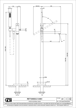 Смеситель для ванны Gessi Rettangolo 24961.706 Black Metal PVD