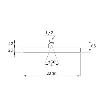 Держатель верхнего душа Stella Sirius 303bis 350 настенный монтаж, черный матовый UN 03204 NE00