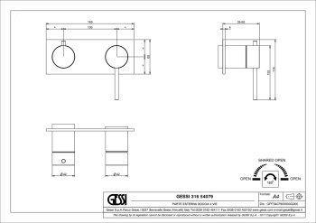 Смеситель для душа Gessi 54079.726 Warm Bronze Brushed PVD