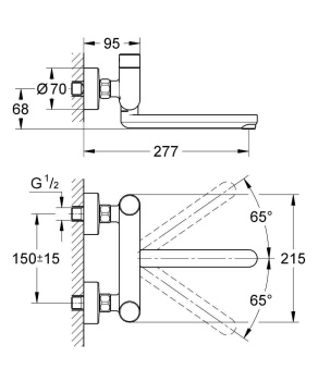 Смеситель автоматический для раковины Grohe Eurosmart Cosmopolitan T 36319000 хром