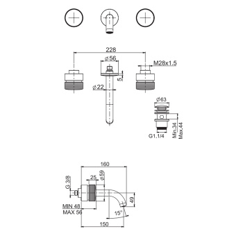 Смеситель для раковины Fima Carlo Frattini Texture Collection F5601/5HCR хром