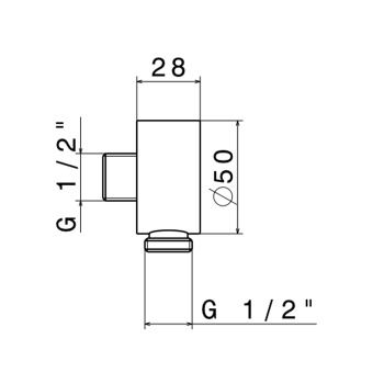 Вывод из стены для шланга Newform Xt, хром 2299.21.018