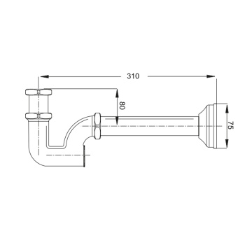 Сифон для раковины Fima Carlo Frattini Complementi Bagno с доступом сзади, без слива, труба 24, хром F401CR