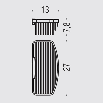 Полка металлическая Colombo Angolari 27x13xh7.8см хром B9646.CR