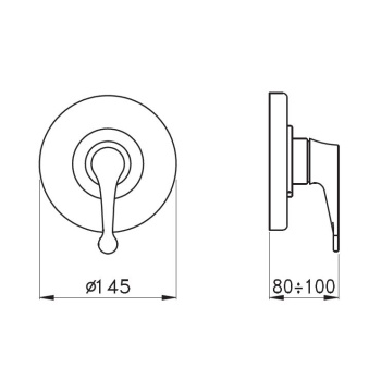 Внешняя часть встраиваемого смесителя душа Stella Timeaster 3292MC PV, хром CT 01410 CR00
