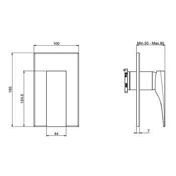 Смеситель для душа Fima Carlo Frattini Bathroom Zeta однорычажный, встраиваемый,на 1 отверстие, без внутр. части, чёрный матовый F3969X1NS