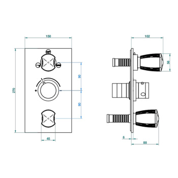 Смеситель для душа THG Infini Porcelaine Blanche U2D-H53-5540BE matt gold pvd