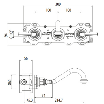 Смеситель для раковины Gattoni Trd TR105/19C0 хром