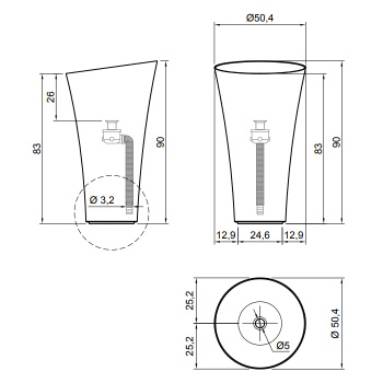 Раковина Antonio Lupi Tuba 50.4х50.4, без отв., белый А0002423924