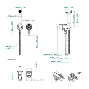 Гигиенический душ THG Najem E53-F01-5840/MBG полир золото