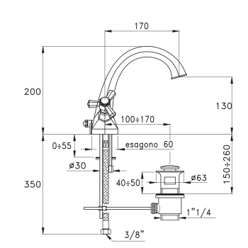 Смеситель для раковины Stella Eccelsa 3217m EC 00006 AU00 золото