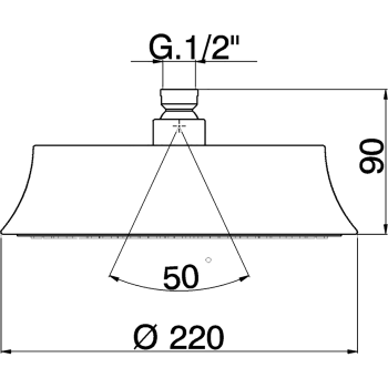Верхний душ Cisal Cherie D220мм, без держателя, хром DS01620021