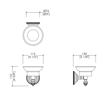 Мыльница подвесная Devon&Devon Black Diamond черная керамика хром BLKD501CRNE