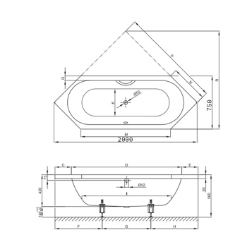 Стальная ванна Bette Starlet 200x75 2060-000 PLUS