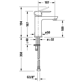 Смеситель для раковины Duravit A.1 A11020002010 хром