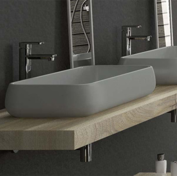 Раковина накладная Cielo Shui SHLAA80 BR 80 см серый