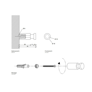 Крючок Decor Walther Basic 900500 хром