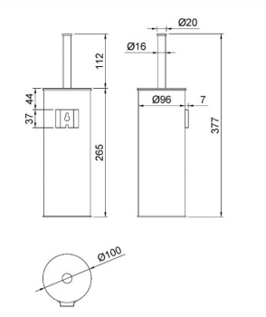 Ершик туалетный Nofer Classic матовый 09059.S