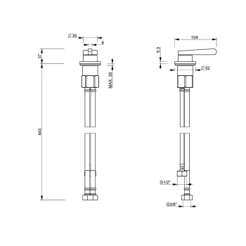 Смеситель настольной установки Fantini Torino 58 02 L995 хром