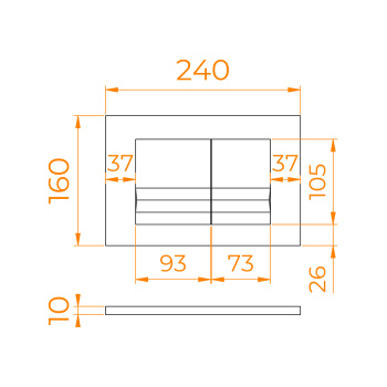 Кнопка слива RGW SWH-05B 240х160 мм 68420005-03