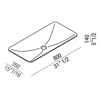 Agape Ottocento 002 Раковина встраиваемая 80x39.2x14 см, цвет: белый