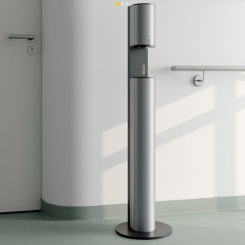 Дозатор дезинфицирующей пены Keuco Plan 14956172137 сенсорный, от сети, алюминий\черно-серый