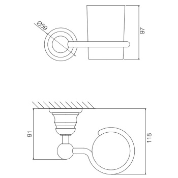 Стакан настенный Fima Carlo Frattini Victory стеклянный, хром F6063/1CR
