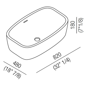 Раковина Agape Deep 82x48x18, без отв., белый ACER0800Z *0