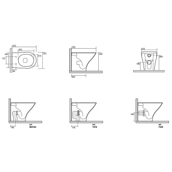 Унитаз напольный Kerasan Aquatech 371801 в комплекте с крепежом WB5N, белый