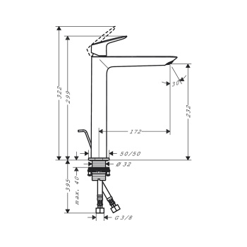 Смеситель для раковины Hansgrohe Logis 71257670 240 fine, черный