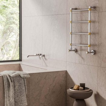 Полотенцесушитель водяной Margaroli Sole 464TS4708BNN 76X52.5 никель