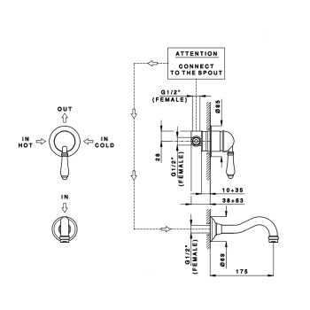 Смеситель для раковины Nicolazzi Petit Mont Blanc Смеситель однорычажный 3478CR76