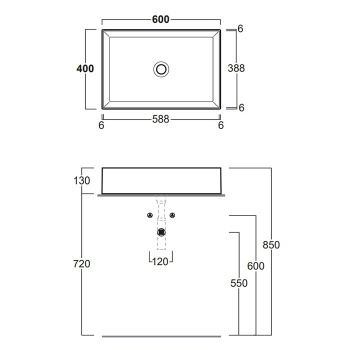 Раковина на столешницу Simas Agile AG60 antracite  matt antracite matt