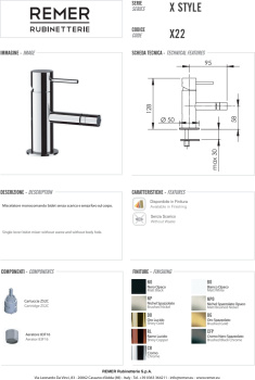 Смеситель для биде Remer X-style   черный брашированный хром X22CFP