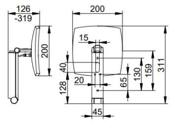 Косметическое зеркало Keuco Ilook_move 20 17613359004 увеличение х5, титан чёрный шлифованный